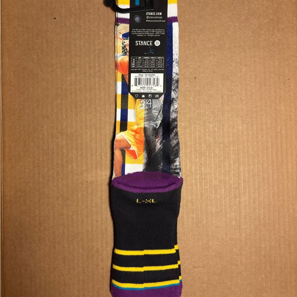 Stance Shaq Men's Multicolor Crew Socks Sz L-XL - Picture 4 of 5